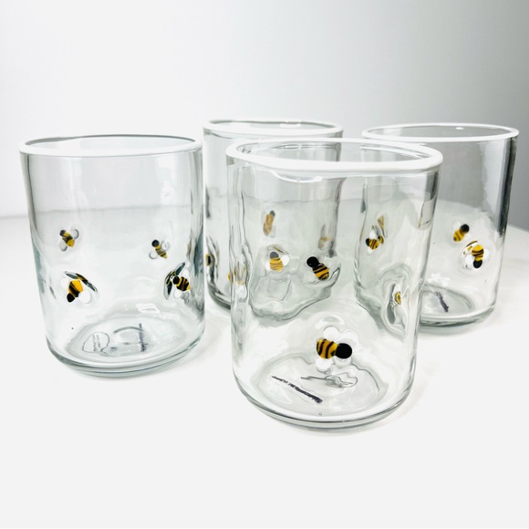 Anthropologie Set of 4 Lola Bee Icon Juice Glasses NWT - Picture 7 of 14